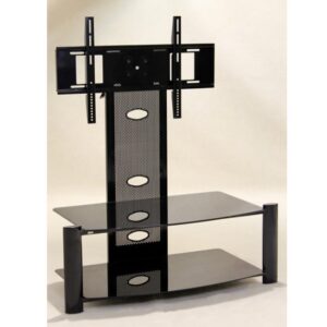 Aethwy Flat Screen Glass TV Stand In Black