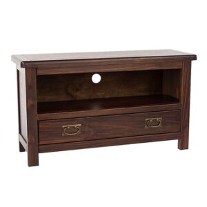 Birtley Wooden TV Stand With 1 Drawer In Dark Brown
