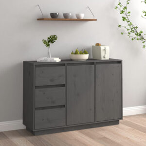 Galvin Pinewood Sideboard With 2 Doors 3 Drawers In Grey