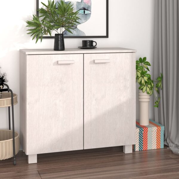 Kathy Solid Pinewood Sideboard With 2 Doors In White