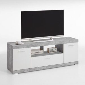 Holte TV Stand In Light Atelier And White Gloss With 2 Doors
