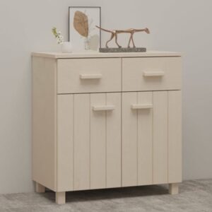 Abril Pinewood Sideboard With 2 Doors 2 Drawers In Honey Brown