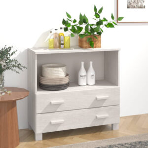 Abril Pinewood Sideboard With 2 Drawers 1 Shelf In White