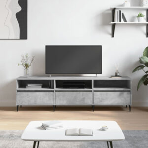 Bonn Wooden TV Stand With 3 Drawers In Concrete Effect